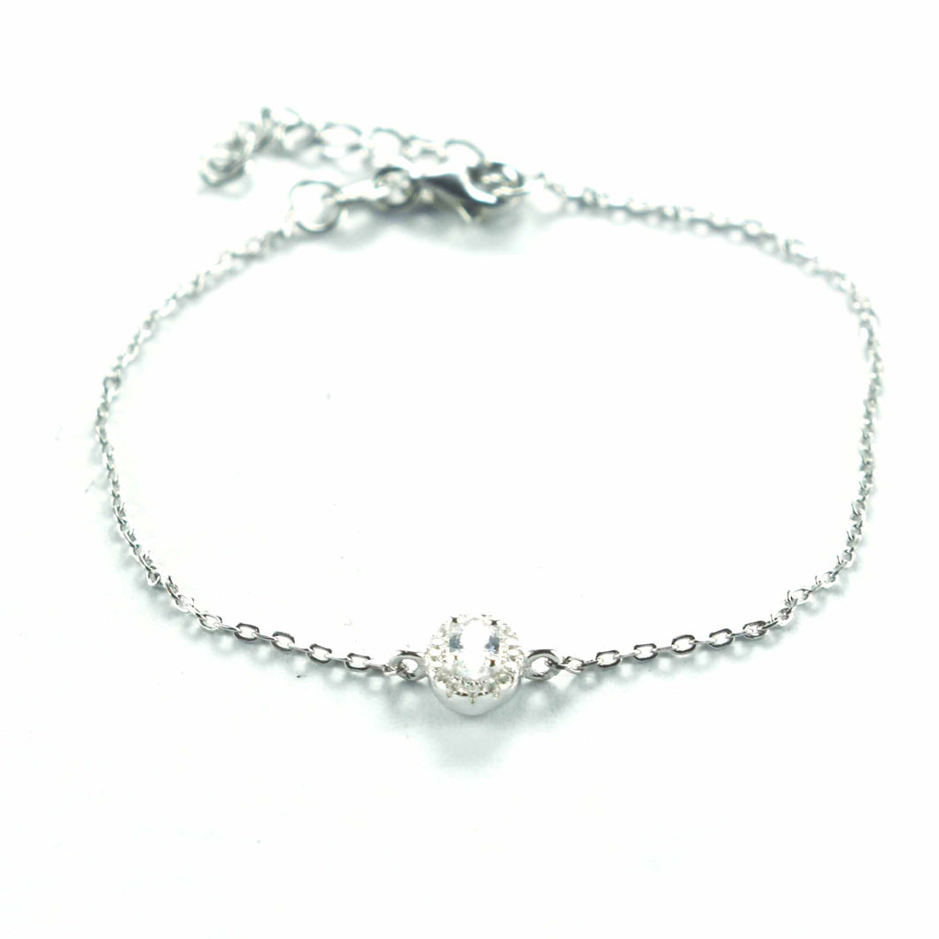 Olive CZ silver bracelet