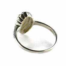 Olive silver ring with marcasite