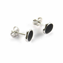 8mm onyx silver studs earring