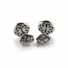 8mm onyx silver studs earring