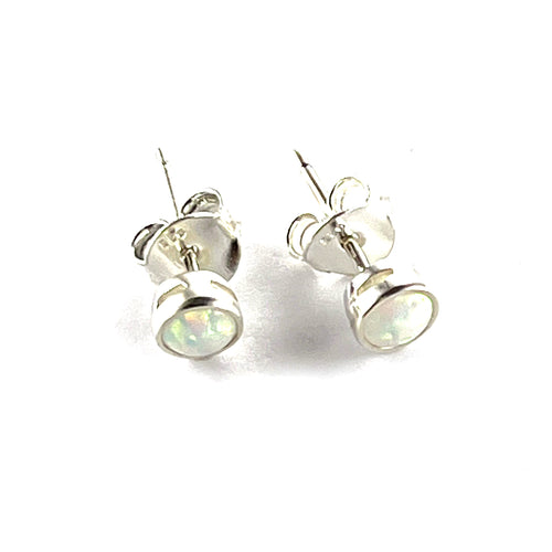 Opal studs silver earring