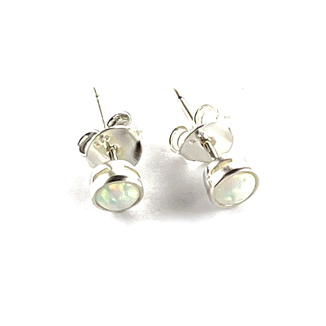 Opal studs silver earring