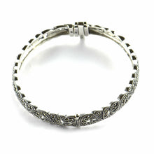 Paisley silver bangle with marcasite