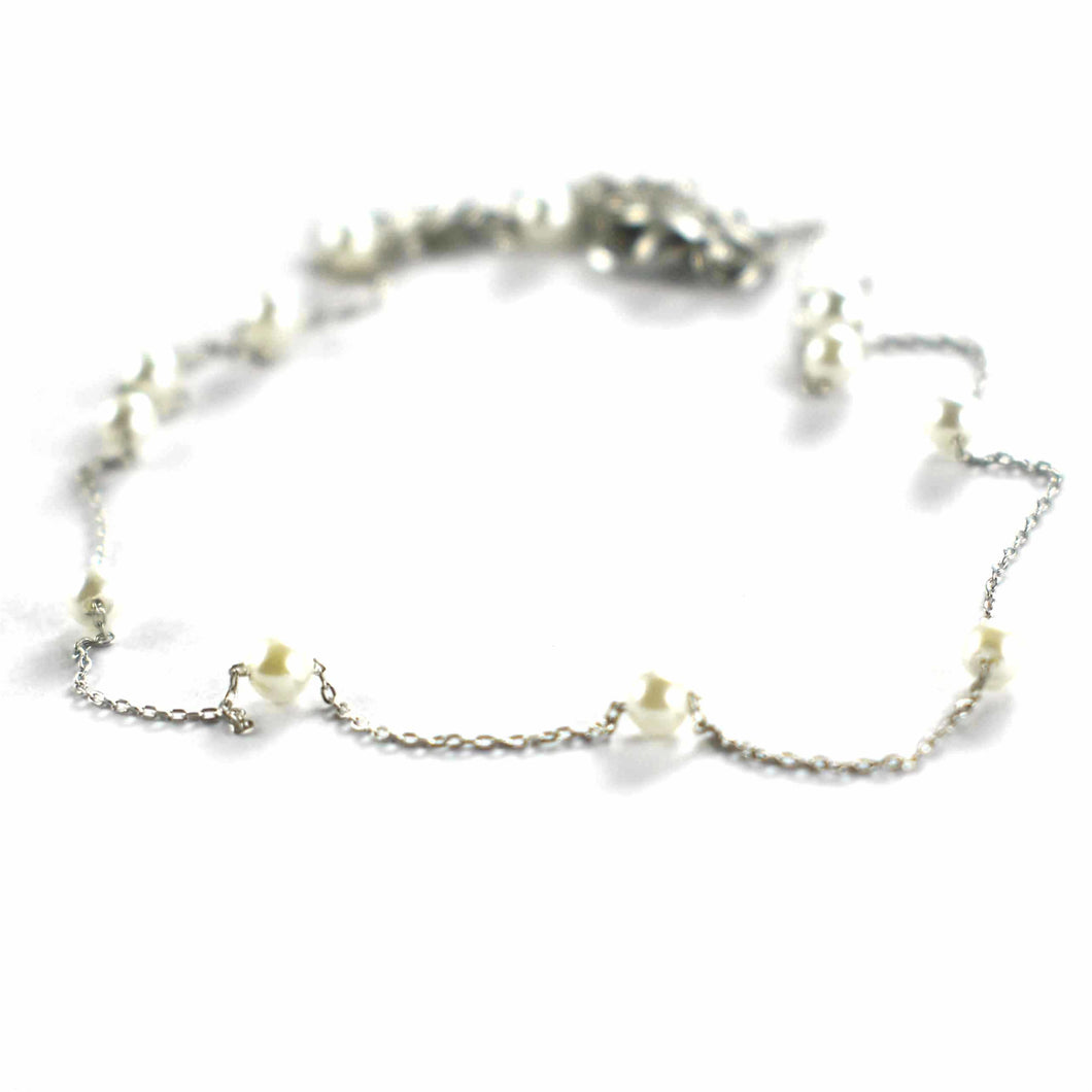Pearl silver necklace with platinum plating