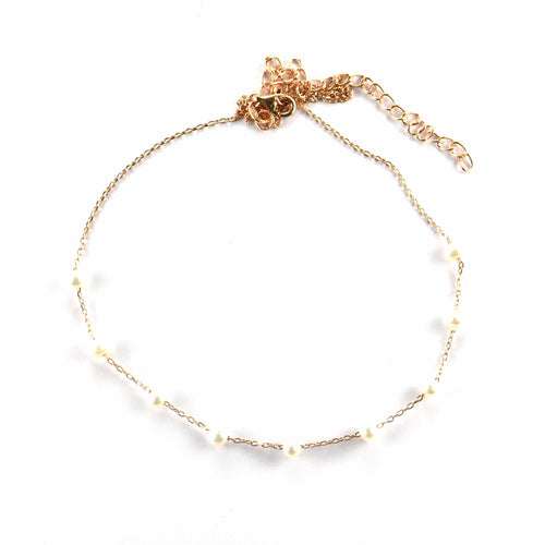 Pearl silver necklace with pink gold plating