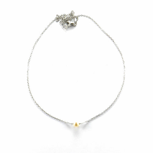 Pearl silver necklace with platinum plating