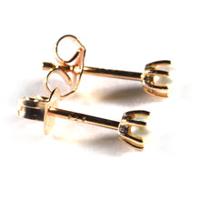 Pearl studs silver earring with prong setting & pink gold plating