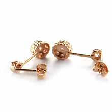 Pendulum silver earring with pink gold plating