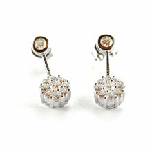 Pendulum silver studs earring with CZ