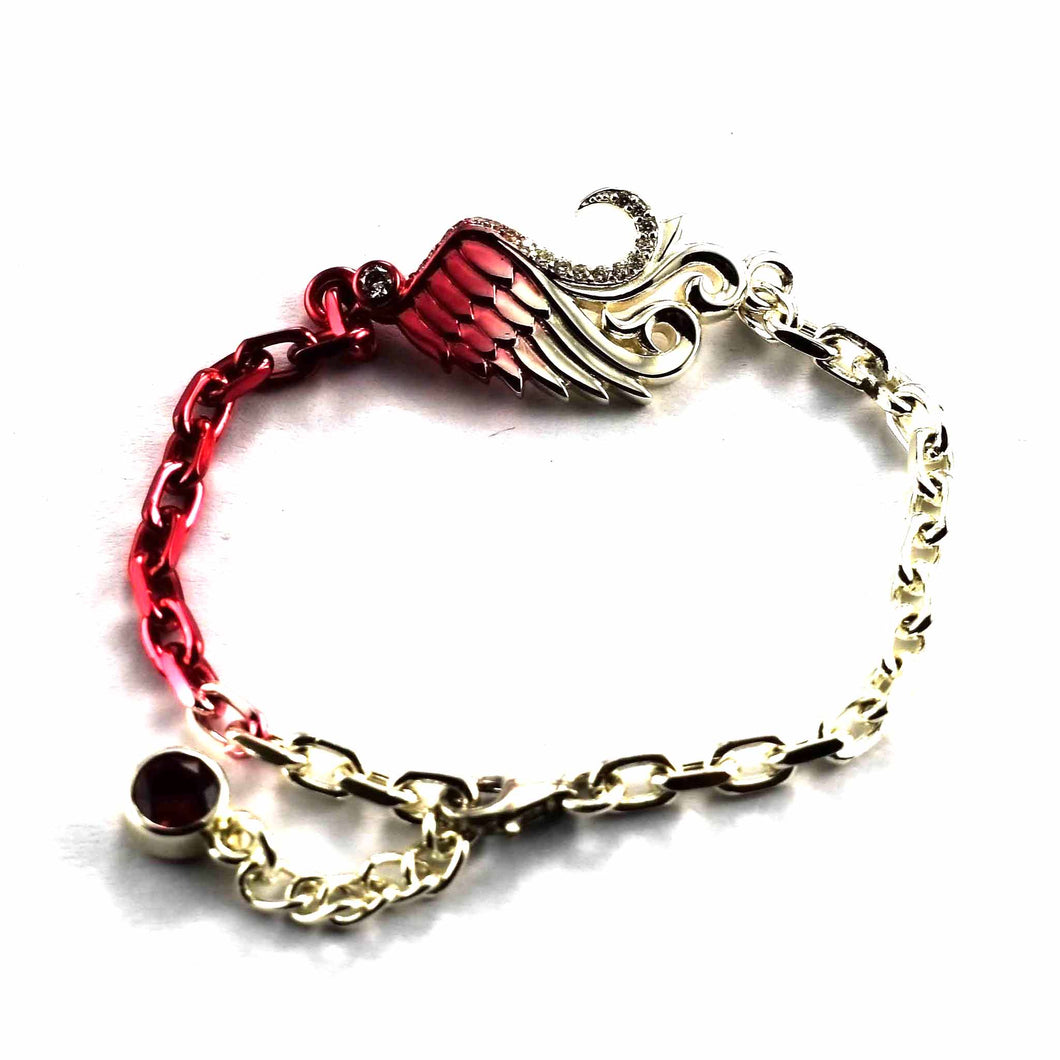 Phoenix gradual red silver bracelet