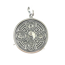 Phoenix & Tai Chi diagram silver pendant