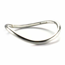 Plain & Wave silver bangle