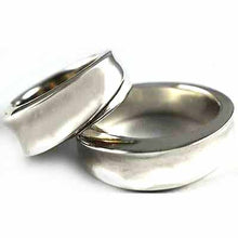Plain series silver couple ring
