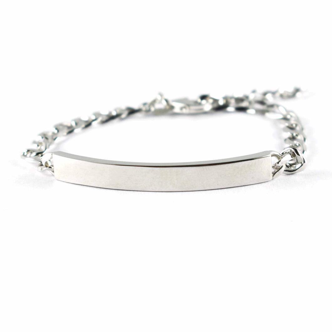 Plain silver bracelet with platinum plating