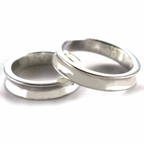 Plain silver couple ring