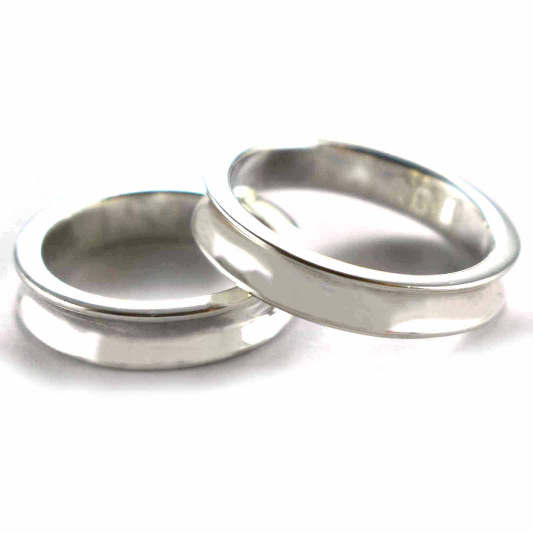 Plain silver couple ring