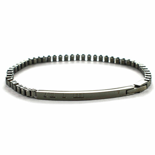 Plain stainless steel bracelet with black plating