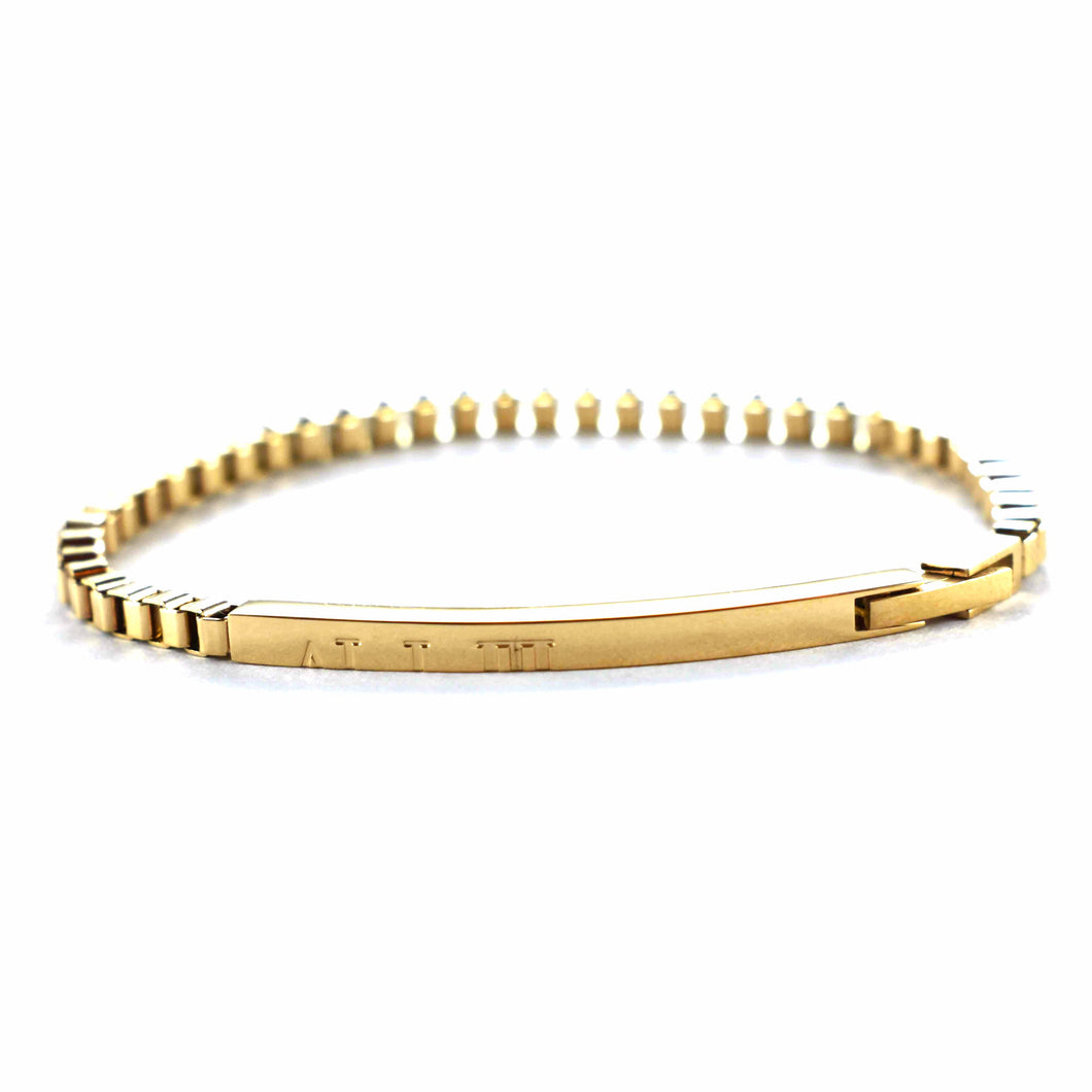 Plain stainless steel bracelet with pink gold plating