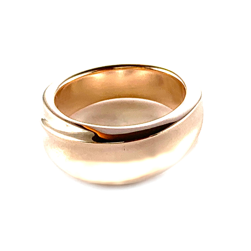 Plain series silver ring with pink gold plating