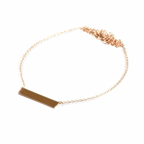 Plain silver necklace with pink gold plating