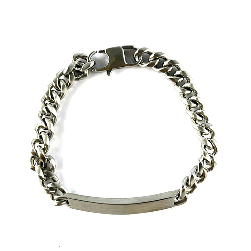 Plain stainless steel bracelet with ice cut