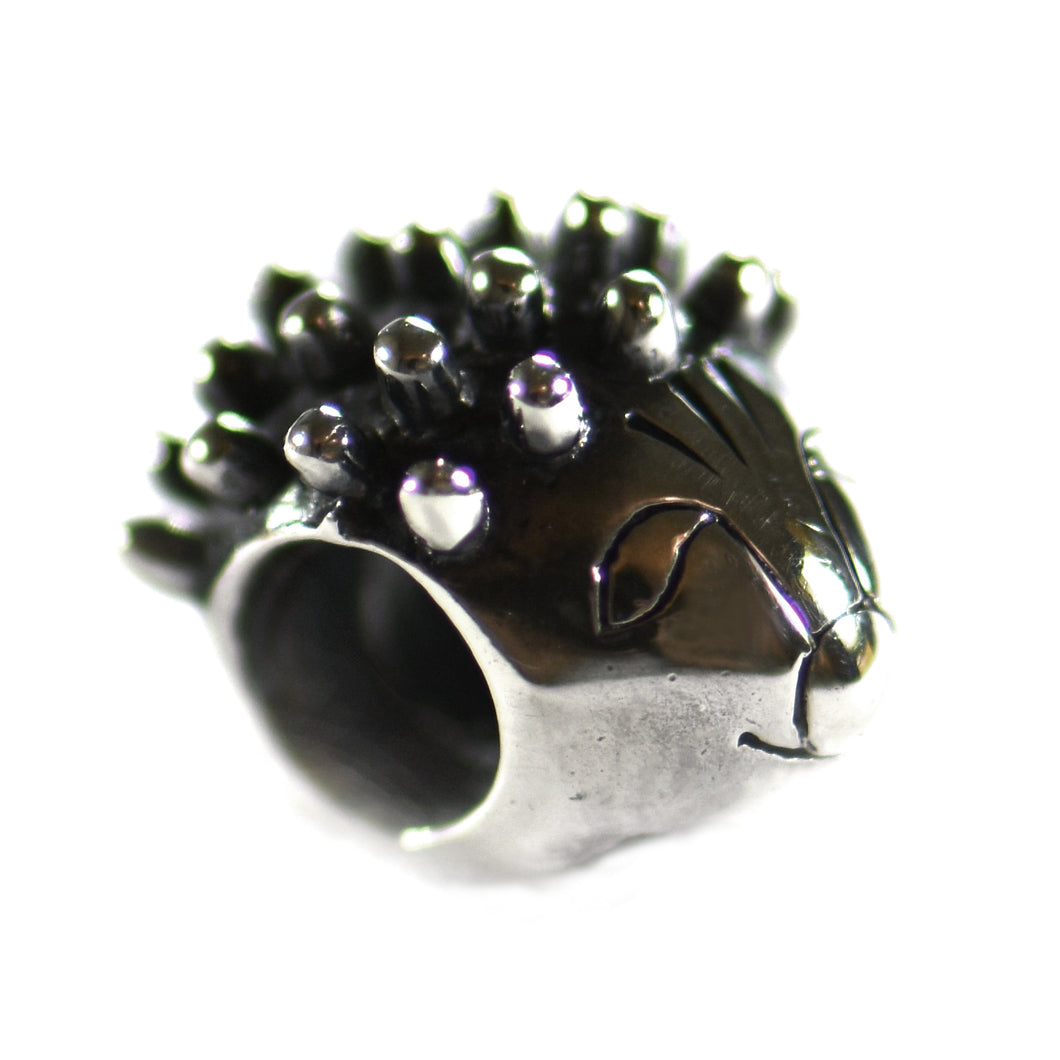 Porcupine silver beads