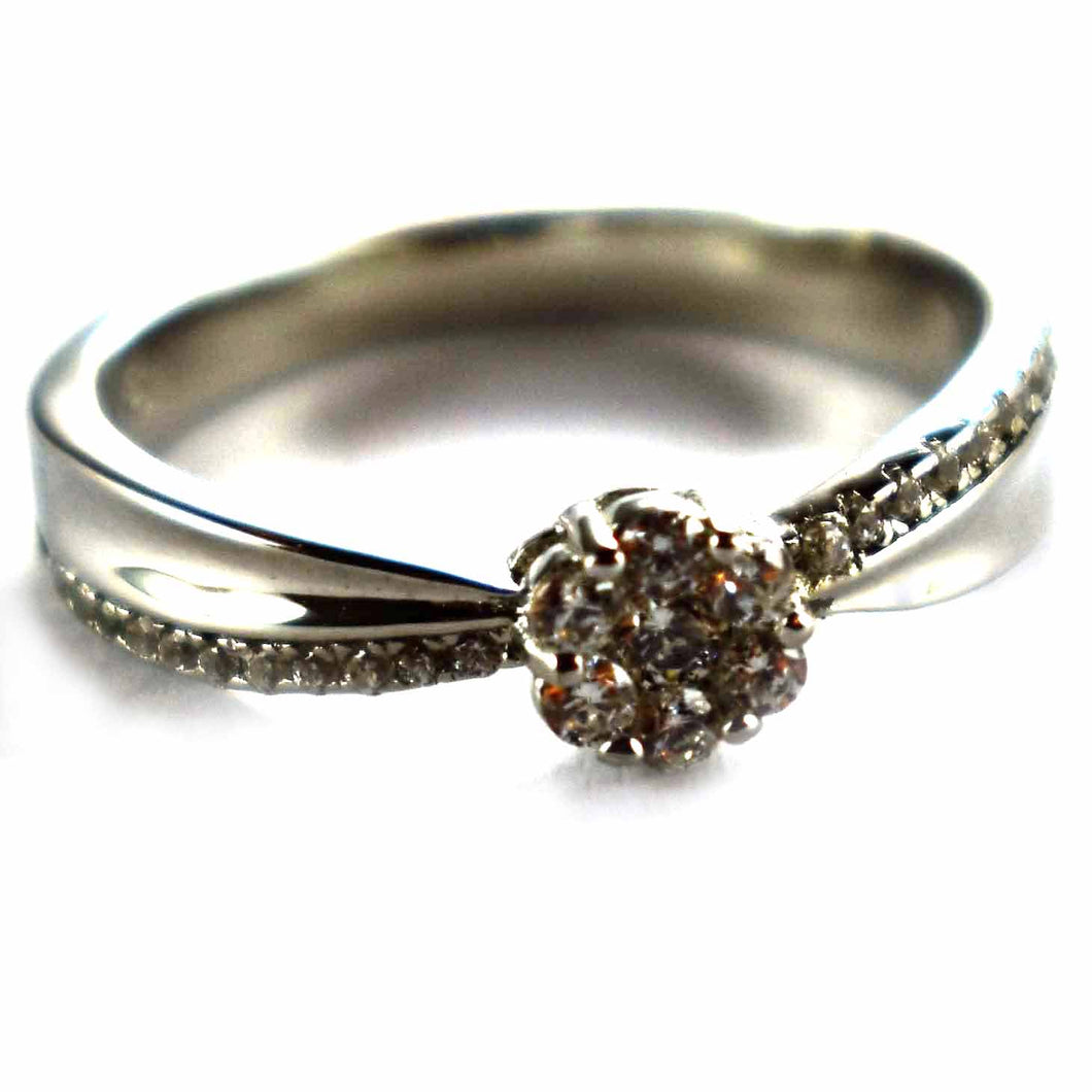 Prong set with white CZ silver ring