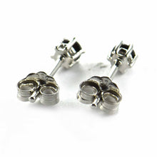 Prong setting stud silver earring with 3mm black CZ