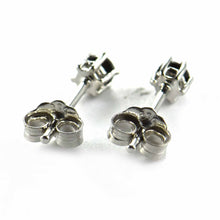 Prong setting silver stud earring with 3mm black CZ