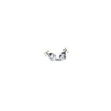 Prong setting studs silver earring with 2mm & 2 claw