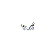 Prong setting silver studs with 3mm CZ & 2 claw