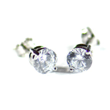 Prong setting silver studs with 6mm CZ & 2 claw