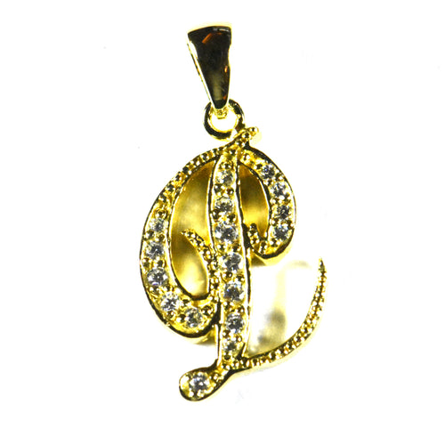 P silver pendant with 18K gold plaitng