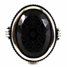 Deep purple crystal silver ring