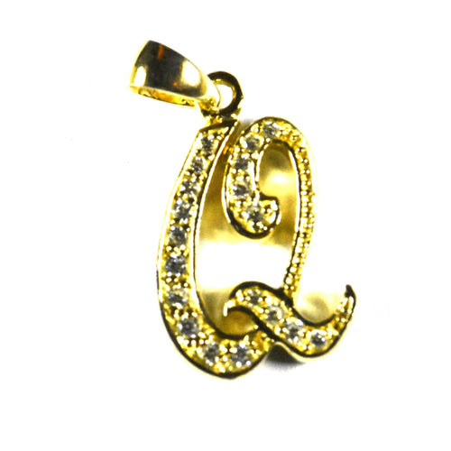 Q silver pendant with 18K gold plating