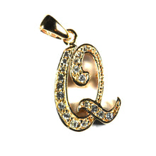 Q silver pendant with 18K gold plating