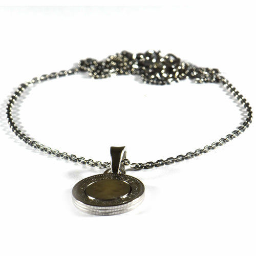 Queen silver pendant with color CZ necklace