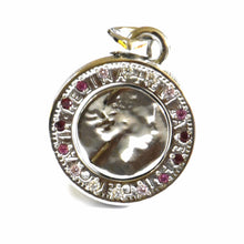 Queen silver pendant with color CZ necklace