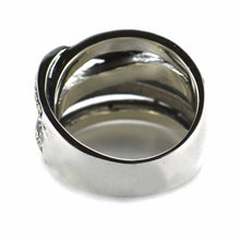 Ribbon pattern silver ring with marcasite & silver oxidize