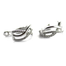 Ribbon silver earring with CZ