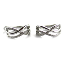 Ribbon silver earring with CZ