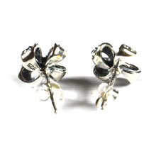 Ribbon silver studs earring with marcasite