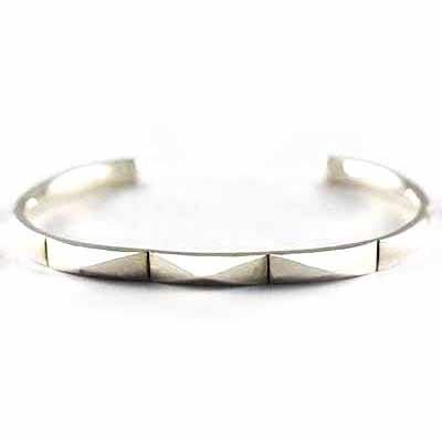 Rivets silver bangle