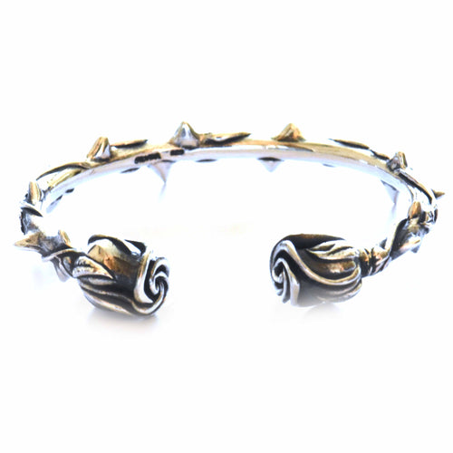 Rose silver bangle