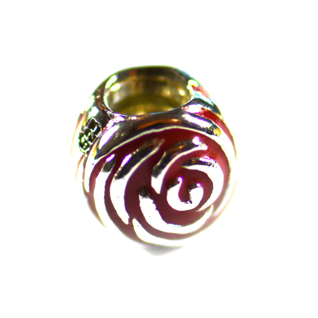 Rose silver beads