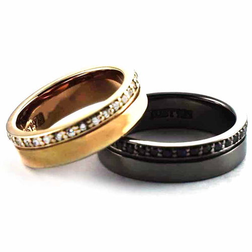 Round of cubic zirconia silver couple ring