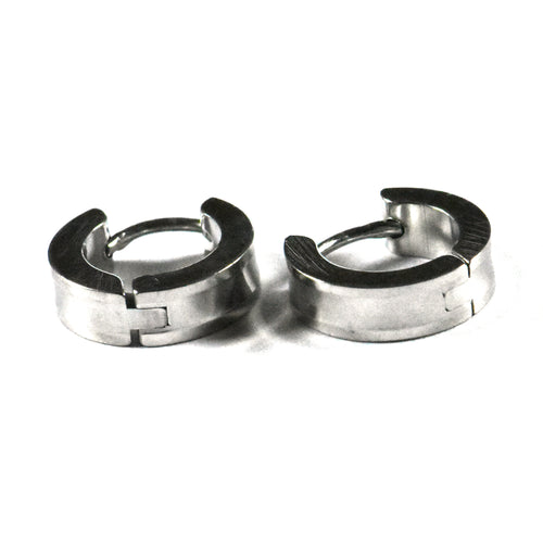 Round pattern stainless steel circle earring 4mm X 9mm