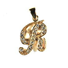 R silver pendant with 18K gold plating
