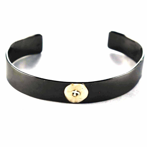 Seagulls pattern with black rhodium plating silver bangle