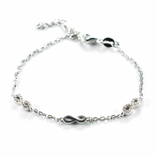 Silver bracelet with bow pattern & platinum plating